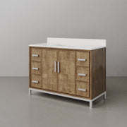 WE48QZ01LW - Westin 48 In. Single Sink Pre-Assembled Contemporary Style Bathroom Vanity With 1" Whitebrook Quartz Top