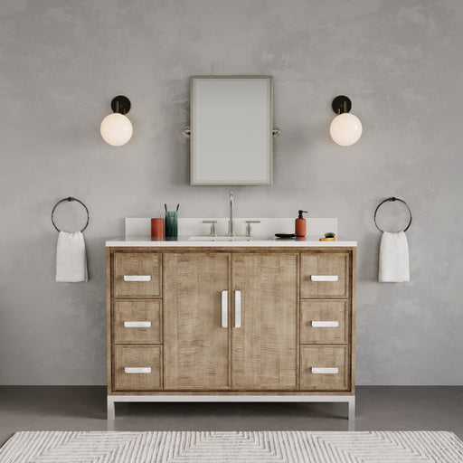 WE48QZ01LW - Westin 48 In. Single Sink Pre-Assembled Contemporary Style Bathroom Vanity With 1" Whitebrook Quartz Top