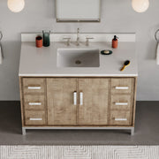 WE48QZ01LW - Westin 48 In. Single Sink Pre-Assembled Contemporary Style Bathroom Vanity With 1" Whitebrook Quartz Top