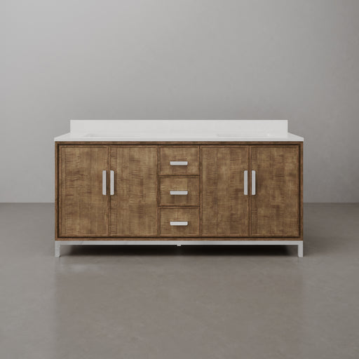 WE72QZ01LW - Westin 72 In. Double Sink Pre-Assembled Contemporary Style Bathroom Vanity With 1" Whitebrook Quartz Top