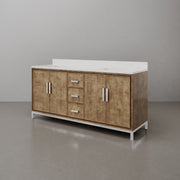 WE72QZ01LW - Westin 72 In. Double Sink Pre-Assembled Contemporary Style Bathroom Vanity With 1" Whitebrook Quartz Top
