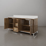 WE72QZ01LW - Westin 72 In. Double Sink Pre-Assembled Contemporary Style Bathroom Vanity With 1" Whitebrook Quartz Top