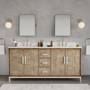WE72QZ01LW - Westin 72 In. Double Sink Pre-Assembled Contemporary Style Bathroom Vanity With 1" Whitebrook Quartz Top