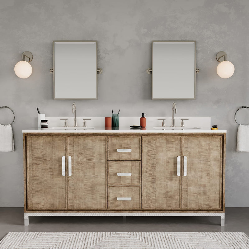 WE72QZ01LW - Westin 72 In. Double Sink Pre-Assembled Contemporary Style Bathroom Vanity With 1" Whitebrook Quartz Top