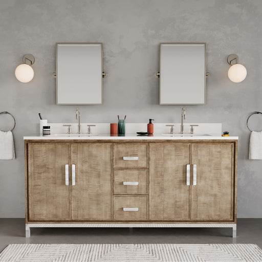 WE72QZ01LW - Westin 72 In. Double Sink Pre-Assembled Contemporary Style Bathroom Vanity With 1" Whitebrook Quartz Top