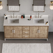 WE72QZ01LW - Westin 72 In. Double Sink Pre-Assembled Contemporary Style Bathroom Vanity With 1" Whitebrook Quartz Top