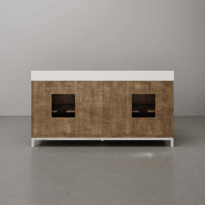 WE72QZ01LW - Westin 72 In. Double Sink Pre-Assembled Contemporary Style Bathroom Vanity With 1" Whitebrook Quartz Top