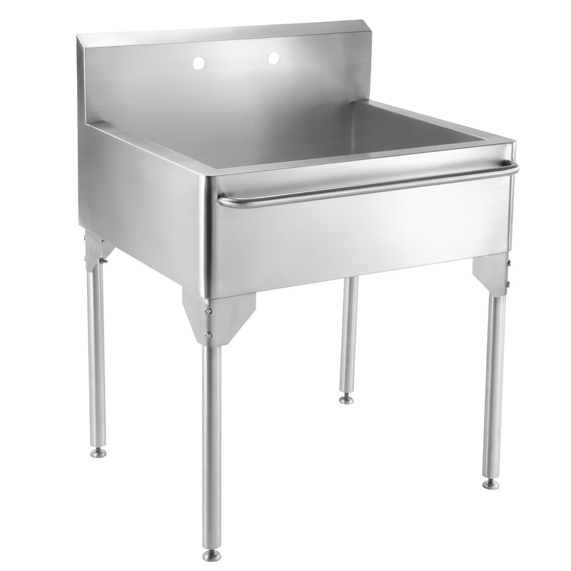 Whitehaus WH302510-NP Pearlhaus 30" Single Bowl 16 Gauge Freestanding Utility Sink - Brushed Stainless Steel