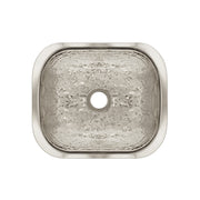 Whitehaus WH690ABB Decorative Prep 13-5/8" Single Bowl Hammered Undermount Prep Sink - Hammered Stainless Steel