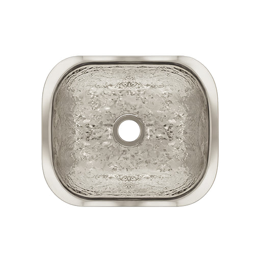 Whitehaus WH690ABB Decorative Prep 13-5/8" Single Bowl Hammered Undermount Prep Sink - Hammered Stainless Steel