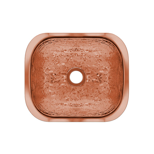 Whitehaus WH690CBB Decorative Prep 13-5/8" Single Bowl Hammered Undermount Prep Sink - Hammered Copper