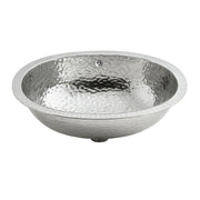 Whitehaus WH920ABB Decorative Basins 18-1/2" Oval Hammered Undermount Bathroom Sink - Polished Stainless Steel