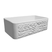 Whitehaus WHFLGO3018-WHITE 30-3/8" Reversible Fireclay Front Apron Kitchen Sink - White