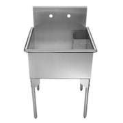 Whitehaus WHLS2424-NP Pearlhaus 27-1/8" Single Bowl 16 Gauge Freestanding Utility Sink - Brushed Stainless Steel