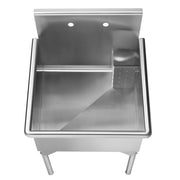 Whitehaus WHLS2424-NP Pearlhaus 27-1/8" Single Bowl 16 Gauge Freestanding Utility Sink - Brushed Stainless Steel