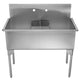 Whitehaus WHLSDB4020-NP Pearlhaus 43-1/8" Double Bowl 16 Gauge Freestanding Utility Sink - Brushed Stainless Steel