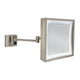 Whitehaus WHMR25-BN Square Wall Mount LED 5X Magnifying Mirror - Brushed Nickel