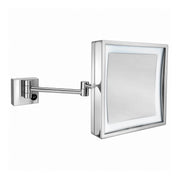 Whitehaus WHMR25-C Square Wall Mount LED 5X Magnifying Mirror - Polished Chrome