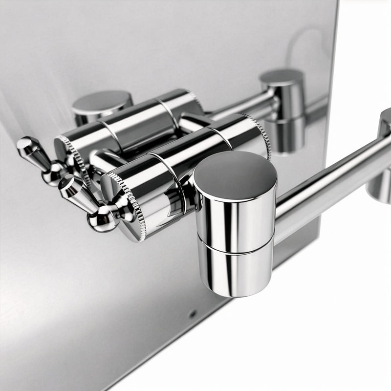 Whitehaus WHMR25-C Square Wall Mount LED 5X Magnifying Mirror - Polished Chrome