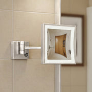 Whitehaus WHMR25-C Square Wall Mount LED 5X Magnifying Mirror - Polished Chrome