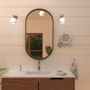 Whitehaus WHMR912-BN Round Wall Mount LED 1X/7X Dual-Sided Magnifying Mirror - Brushed Nickel