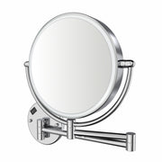 Whitehaus WHMR912-C Round Wall Mount LED 1X/7X Dual-Sided Magnifying Mirror - Polished Chrome