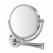 Whitehaus WHMR912-C Round Wall Mount LED 1X/7X Dual-Sided Magnifying Mirror - Polished Chrome