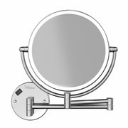 Whitehaus WHMR912-C Round Wall Mount LED 1X/7X Dual-Sided Magnifying Mirror - Polished Chrome