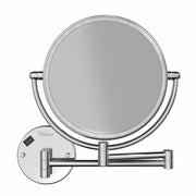 Whitehaus WHMR912-C Round Wall Mount LED 1X/7X Dual-Sided Magnifying Mirror - Polished Chrome