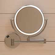 Whitehaus WHMR912-C Round Wall Mount LED 1X/7X Dual-Sided Magnifying Mirror - Polished Chrome