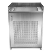 Whitehaus WHNC30CAB Pearlhaus 30" Single Bowl Single Door 18 Gauge Freestanding Utility Sink Cabinet - Brushed Stainless Steel