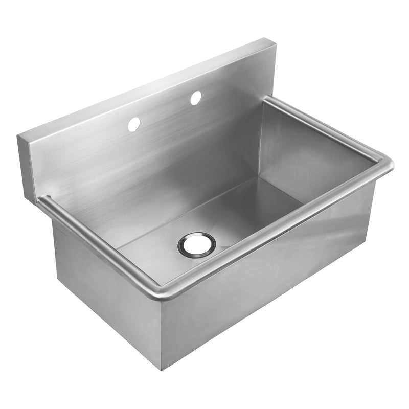 Whitehaus WHNC3120 Noah's 31" Commercial Single Bowl 16 Gauge Drop-In or Wall Mount Utility Sink - Brushed Stainless Steel