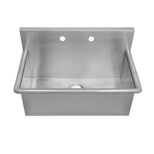 Whitehaus WHNC3120 Noah's 31" Commercial Single Bowl 16 Gauge Drop-In or Wall Mount Utility Sink - Brushed Stainless Steel