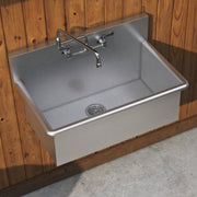 Whitehaus WHNC3120 Noah's 31" Commercial Single Bowl 16 Gauge Drop-In or Wall Mount Utility Sink - Brushed Stainless Steel