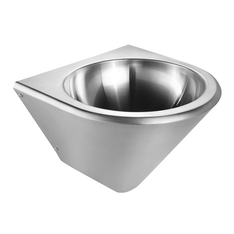 Whitehaus WHNCB1515 Noah's 14-1/2" Commercial Single Bowl 18 Gauge Wall Mount Wash Basin - Stainless Steel