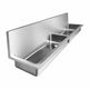 Whitehaus WHNCD72 Noah's 72" Double Bowl 18 Gauge Wall Mount Utility Sink - Brushed Stainless Steel