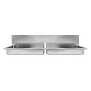Whitehaus WHNCD72 Noah's 72" Double Bowl 18 Gauge Wall Mount Utility Sink - Brushed Stainless Steel