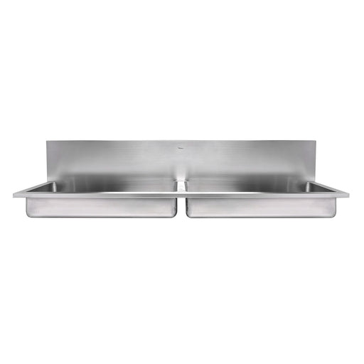 Whitehaus WHNCD72 Noah's 72" Double Bowl 18 Gauge Wall Mount Utility Sink - Brushed Stainless Steel