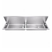 Whitehaus WHNCD72 Noah's 72" Double Bowl 18 Gauge Wall Mount Utility Sink - Brushed Stainless Steel