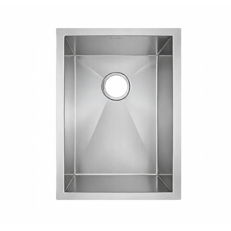 Whitehaus WHNCM1520 Noah's 15" Commercial Single Bowl 16 Gauge Undermount Kitchen Sink - Brushed Stainless Steel