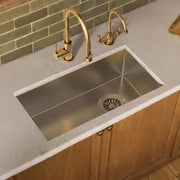 Whitehaus WHNCM1520 Noah's 15" Commercial Single Bowl 16 Gauge Undermount Kitchen Sink - Brushed Stainless Steel
