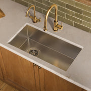 Whitehaus WHNCM1520 Noah's 15" Commercial Single Bowl 16 Gauge Undermount Kitchen Sink - Brushed Stainless Steel