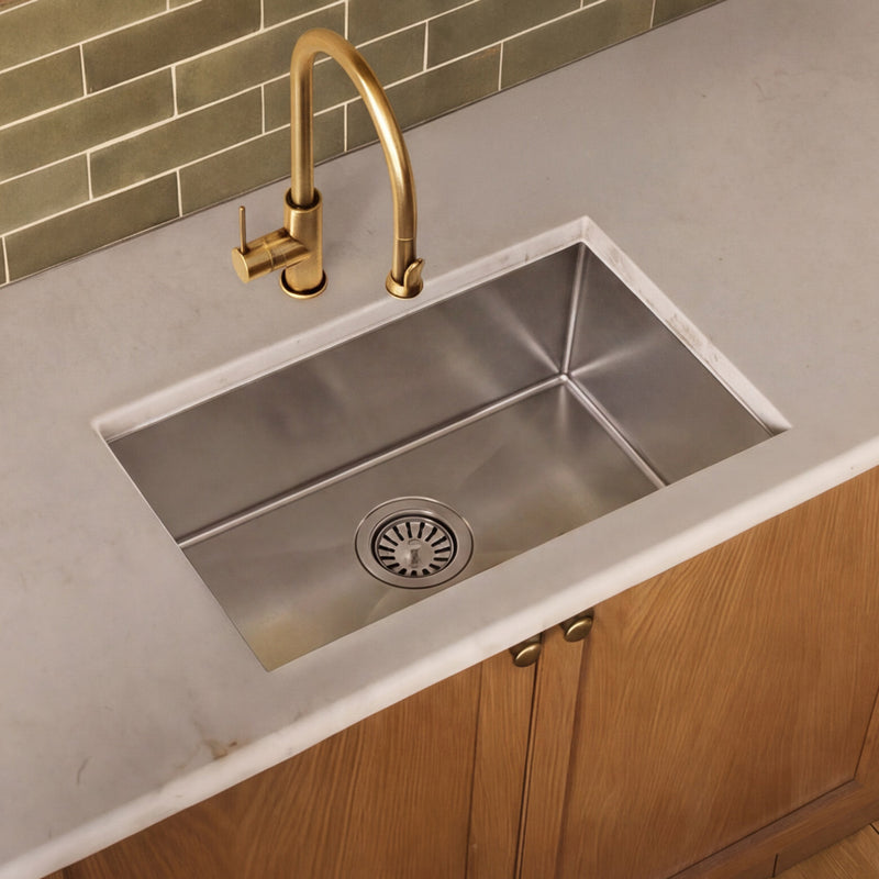 Whitehaus WHNCM2015 Noah's 20" Commercial Single Bowl 16 Gauge Undermount Kitchen Sink - Brushed Stainless Steel