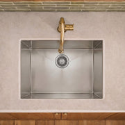 Whitehaus WHNCM2015 Noah's 20" Commercial Single Bowl 16 Gauge Undermount Kitchen Sink - Brushed Stainless Steel