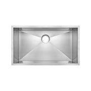 Whitehaus WHNCM3219 Noah's 32" Commercial Single Bowl 16 Gauge Undermount Kitchen Sink - Brushed Stainless Steel