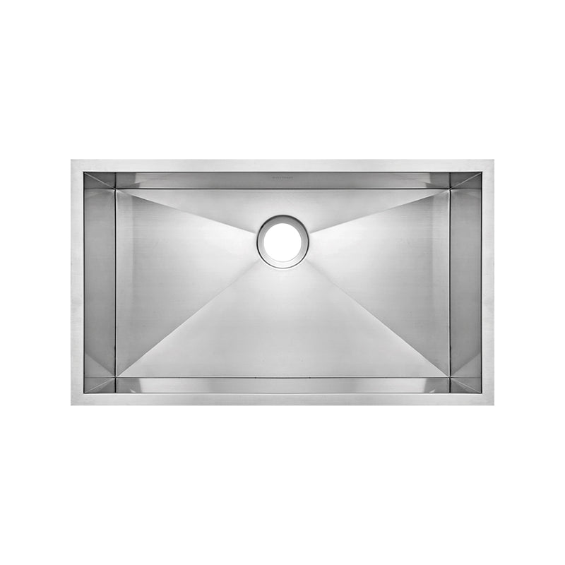 Whitehaus WHNCM3219 Noah's 32" Commercial Single Bowl 16 Gauge Undermount Kitchen Sink - Brushed Stainless Steel