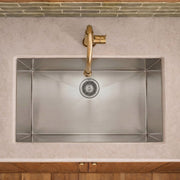 Whitehaus WHNCM3219 Noah's 32" Commercial Single Bowl 16 Gauge Undermount Kitchen Sink - Brushed Stainless Steel