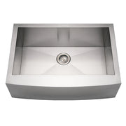 Whitehaus WHNCMAP3021 Noah's 30" Commercial Single Bowl 16 Gauge Arched Front Apron Kitchen Sink - Brushed Stainless Steel