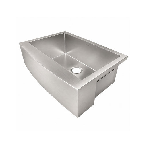 Whitehaus WHNCMAP3021 Noah's 30" Commercial Single Bowl 16 Gauge Arched Front Apron Kitchen Sink - Brushed Stainless Steel