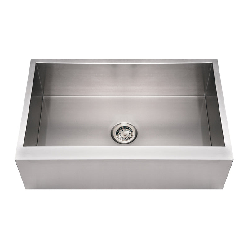 Whitehaus WHNCMAP3321 Noah's 33" Commercial Single Bowl 16 Gauge Front Apron Kitchen Sink - Brushed Stainless Steel